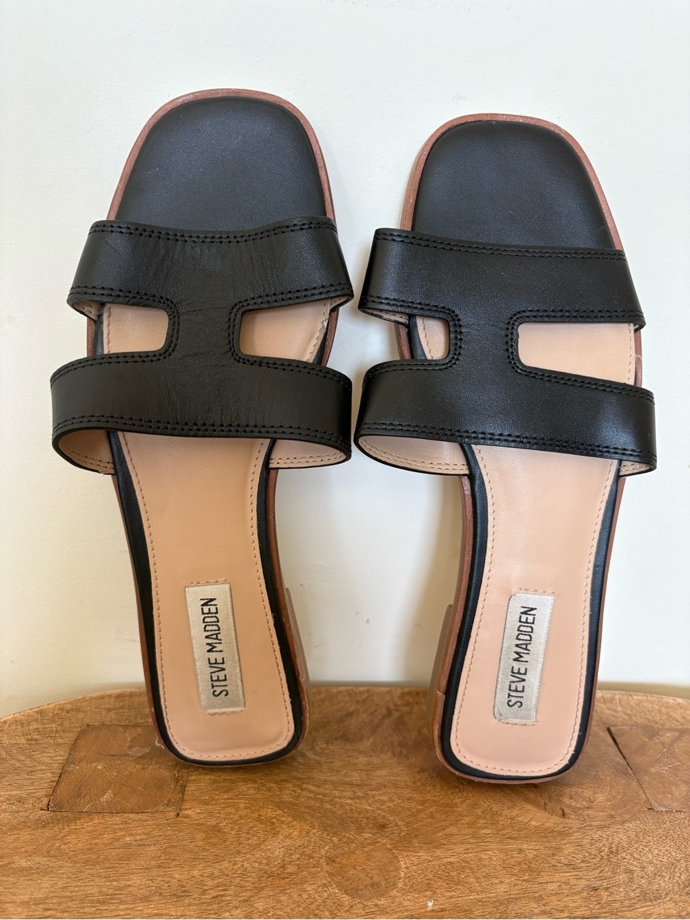 Steve Madden Hazel Slide Sandals Black Size 8 - Picture 2 of 6